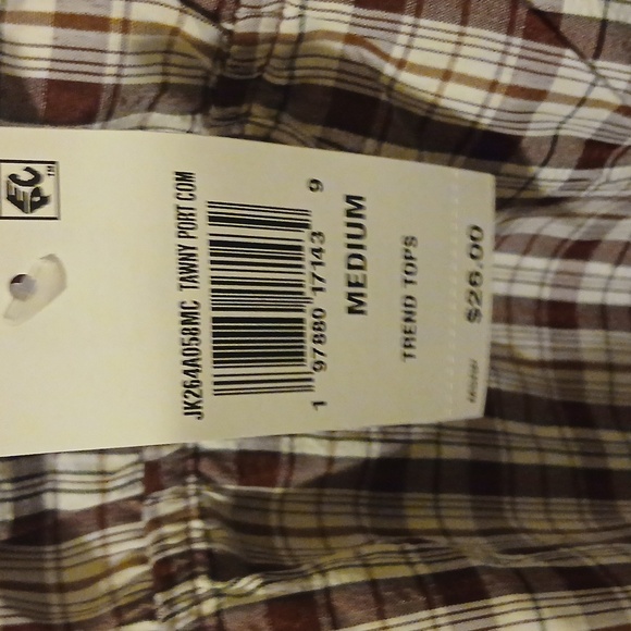 Red Plaid Lace Trim Women's Top - Picture 2 of 3